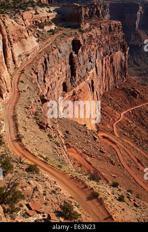 Section de la Switchback Shafer Trail, île dans le ciel l'article, Canyonlands National Park, Utah, USA Banque D'Images