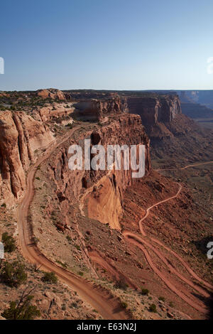 Section de la Switchback Shafer Trail, île dans le ciel l'article, Canyonlands National Park, Utah, USA Banque D'Images