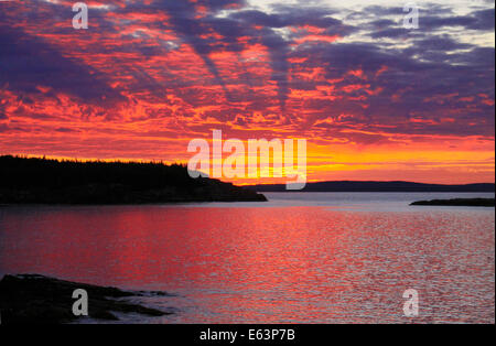 Lever du soleil près de Thunder Hole, le sentier de l'océan, l'Acadia National Park, Maine, USA Banque D'Images