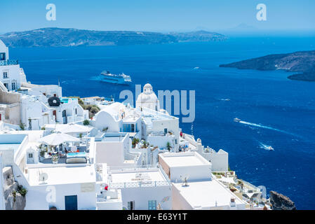 Fira, Santorini, Grèce - 21 juillet 2014 : Belle Vue de Fira à Santorin, Grèce Banque D'Images