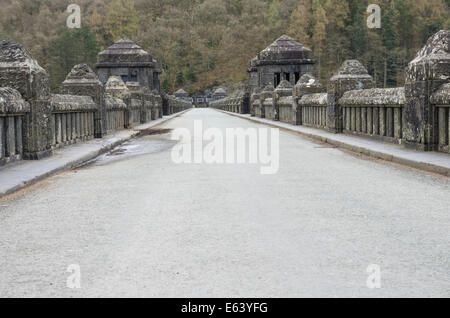 Barrage au lac Vyrnwy, Montgomeryshire, Powys, Wales Banque D'Images