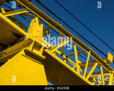 Détail de la grue de fer mobile au maximum de rail, Matlock, Derbyshire, Royaume-Uni Banque D'Images