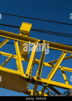 Détail de la grue de fer mobile au maximum de rail, Matlock, Derbyshire, Royaume-Uni Banque D'Images