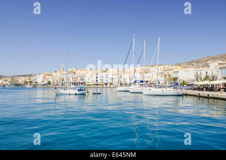 Ermoupoli, au bord de l'île de Syros, Cyclades, Grèce Banque D'Images