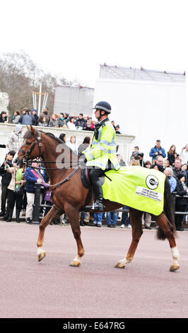 Londres, UK - 8 mars, 2011 : Canada policier patrouillant dans la région de Buckingham Palace Banque D'Images
