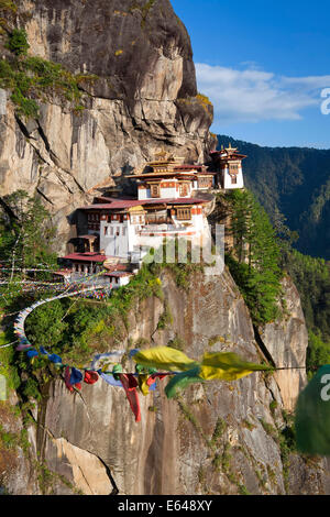 Tigers nid (Taktsang Goemba), la vallée de Paro, Bhoutan Banque D'Images