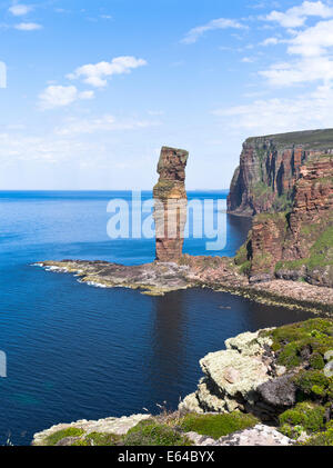 dh Old Man of Hoy HOY ORKNEY Red grès mer Stack St johns Head Seacliffs Atlantic Coast scotland vie Cliff View Banque D'Images