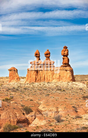 Dans la vallée de cheminées de gobelin State Park. L'Utah, USA. Banque D'Images