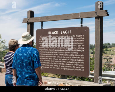 Black Eagle Falls repère historique, Montana, USA Banque D'Images