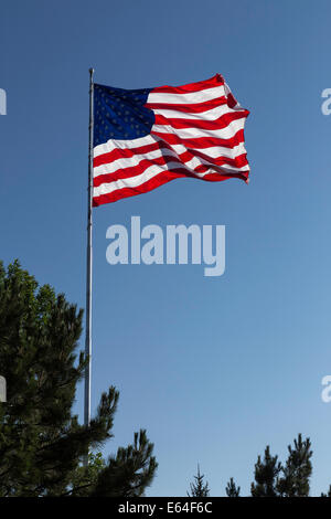 Drapeau des États-Unis de vagues dans le vent, USA Banque D'Images