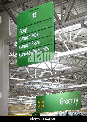 Département de l'épicerie, magasin en ligne de Walmart, USA Banque D'Images