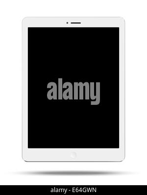 Vector tablet pc blanc sur fond blanc Banque D'Images