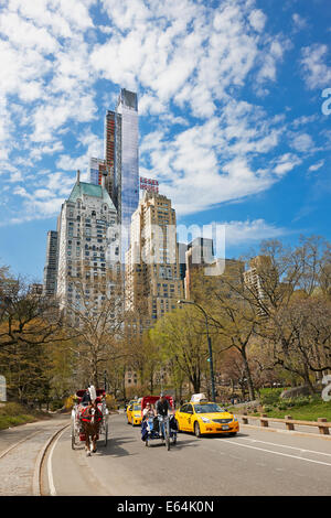 Scène de rue à Central Park. Manhattan, New York, USA. Banque D'Images