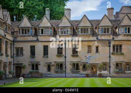 Cour de Brasenose College - fondée en 1509, Oxford, Oxfordshire, Angleterre Banque D'Images