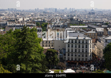 Vue panoramique de la Basilique du Sacré-Cœur, Paris, France Banque D'Images