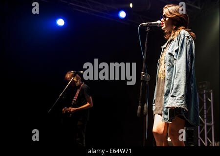 Hong Kong. 14e Août, 2014. Sky Ferreira exécute vivent à Hong Kong le 14 août 2014 à Kitec Exhibition Centre à Hong Kong. Banque D'Images