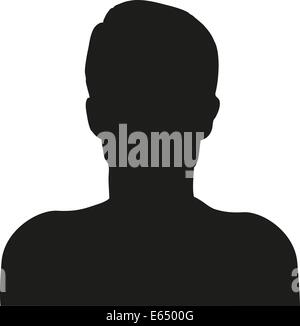 Silhouette Mann Scherenschnitt schwarz weiß Umriss Männer kurz Haare Abbild Utilisateur Symbolik Symbole Userfoto Vektorgraf Foto Vektor Banque D'Images