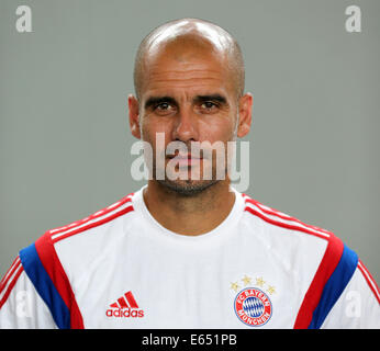 Football - Bundesliga allemande Photocall FC Bayern Munich à Munich le 9 août 2014 : l'Entraîneur Pep Guardiola. Banque D'Images