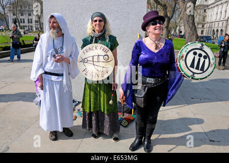 Veillée Anti-Fracking en place du Parlement, Londres, 2014 Banque D'Images