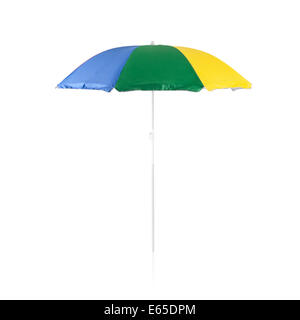 Parasol de plage colorées isolé sur fond blanc Banque D'Images