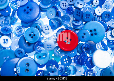 Boutons bleu et un rouge Banque D'Images
