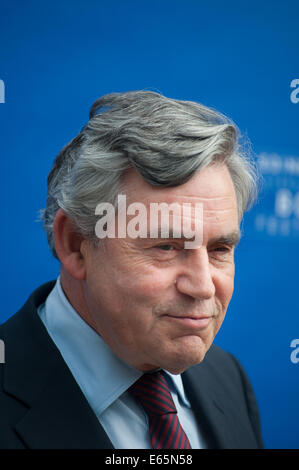 Edinburgh, Ecosse, Royaume-Uni. 15e Août, 2014. L'ancien Premier ministre britannique, Gordon Brown, ont comparu à l'Edinburgh International Book Festival 2014, où il a été d'expliquer les idées contenues dans son nouveau livre 'My Ecosse, notre Grande-bretagne : Un avenir à partager". Edinburgh, Royaume-Uni. Vendredi 15 Août, 2014 Credit : Lorenzo Dalberto/Alamy Live News Banque D'Images