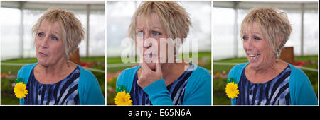 Carol Klein (née en 1945) experte en jardinage anglais, gourou, horticulteur plantswoman, botaniste, qui travaille également comme présentateur de programmes de jardinage et chroniqueur de journal à Southport Flowr Show le plus grand événement botanique indépendant de Grande-Bretagne renommé pour ses spectaculaires jardins d'exposition et son grand chapiteau floral. Banque D'Images