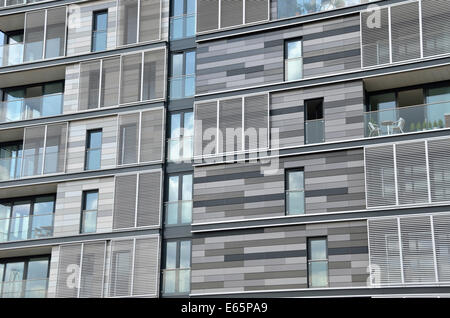 L'art et essai de logements et Regent's Canal, King's Cross, Londres, Royaume-Uni. Banque D'Images