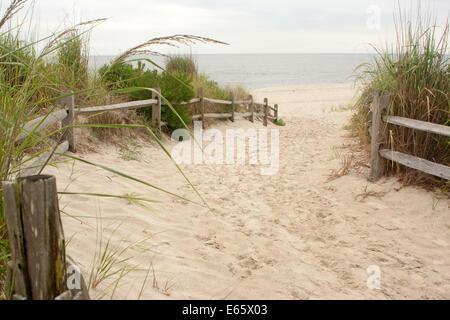 L'entrée d'une plage à Cape May, New Jersey Jersey Shore Banque D'Images