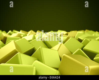 Résumé fond vert fait de cubes 3d Banque D'Images