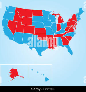 Carte des États-Unis d'Amérique Banque D'Images