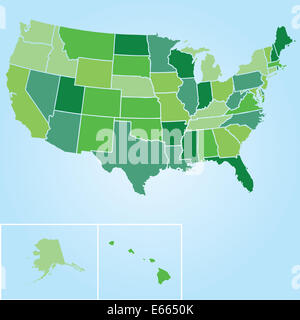 Carte des États-Unis d'Amérique Banque D'Images