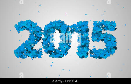 L'amour bleu 2015 Particules de forme 3D White Background Banque D'Images