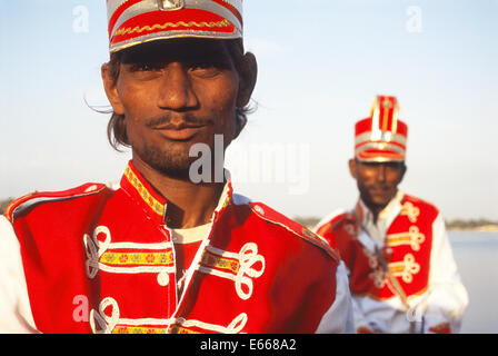 Des musiciens d'une fanfare (Inde) Banque D'Images