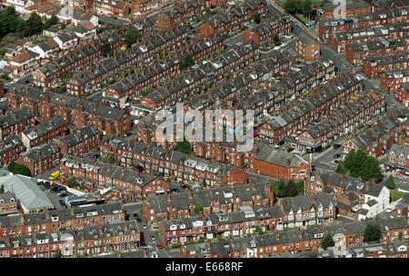 Vue aérienne de maisons dans Leeds, West Yorkshire Banque D'Images