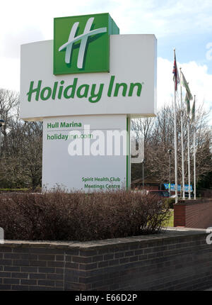 Pour signer, Holiday Inn Hull Marina, Kingston Upon Hull, Yorkshire, Angleterre, Royaume-Uni. Banque D'Images