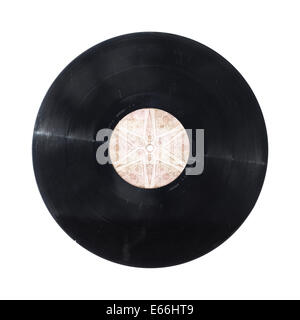 Disque vinyl record isolated on white Banque D'Images