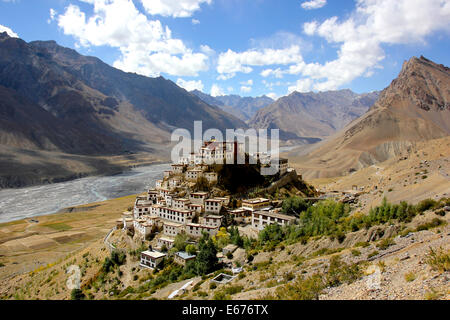 Key Gompa au soleil Banque D'Images