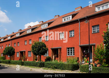 Logement à Grosssiedlung moderniste Britz - site de l'UNESCO Hufeisensiedlung Berlin, Allemagne Banque D'Images