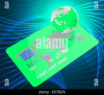 Carte de crédit bancaire sens mondialiser et terre Banque D'Images
