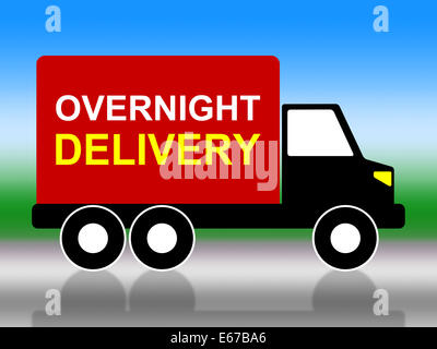 Camion de nuit indiquant jour suivant et 24hr Banque D'Images