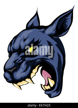 Une illustration d'une panthère noire personnage animal féroce ou sportives mascot Banque D'Images