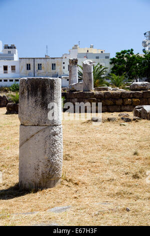 Vestiges de l'ancienne agora excavées, Kos Town, Kos Island, îles du Dodécanèse, Grèce. Banque D'Images