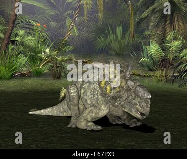 Dinosaure Pachyrhinosaurus Dinosaurier Pachyrhinosaurus / Banque D'Images