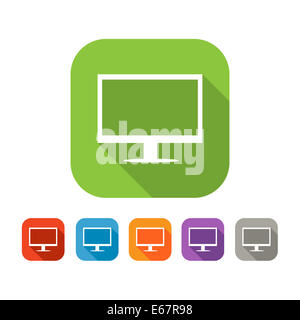 Ensemble de télévision couleur icône ccomputer Banque D'Images