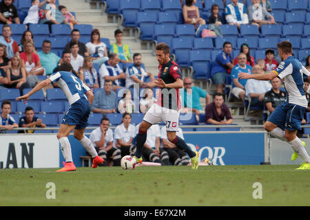 Barcelone, Espagne. 17 août, 2014. Pré saison Friendly. Espanyol contre Gênes. Ragusa en action : Action Crédit Plus Sport/Alamy Live News Banque D'Images