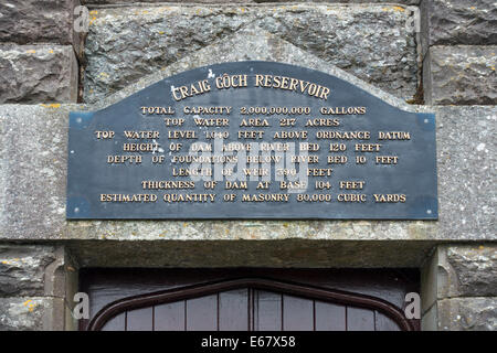 Graig Goch réservoir et barrage en maçonnerie dans l'Elan Valley, Powys Pays de Galles, Royaume-Uni Banque D'Images