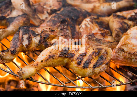 Cuisses de poulet au barbecue. Banque D'Images