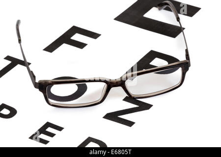 Lunettes rétro moderne à la recherche d'une vue graphique de test isolé sur fond blanc Banque D'Images