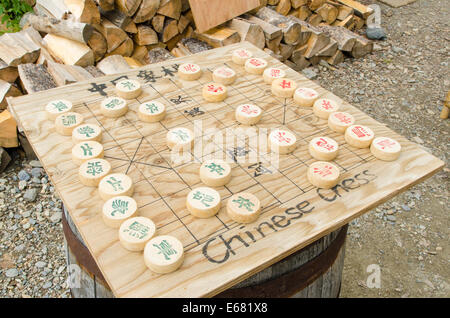 Jeu d'échecs chinois vieille ville historique de la ruée vers l'Barkerville, British Columbia, Canada. Banque D'Images